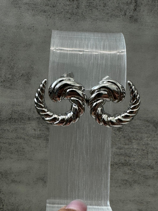 Silver wave earrings