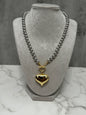 Silver and gold heart necklace