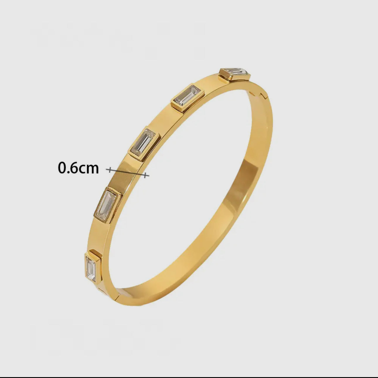 Clear and gold bangle